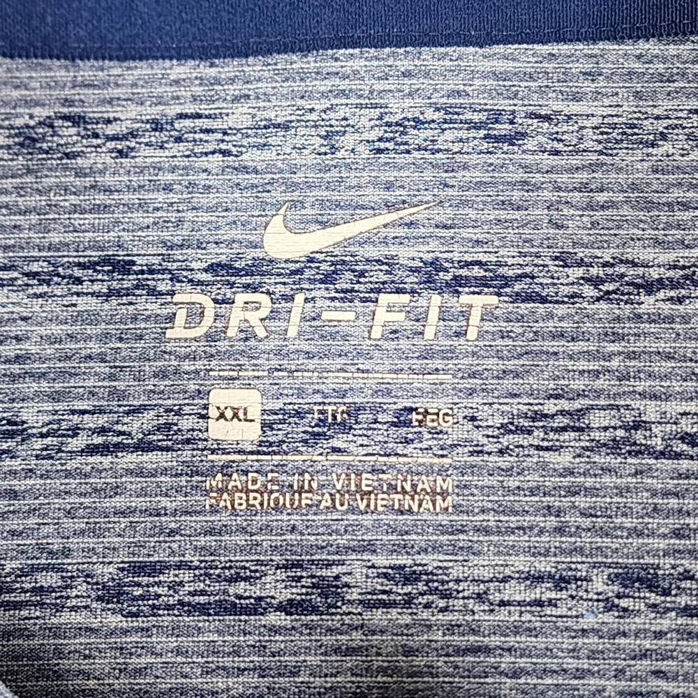 Nike Dri-Fit Vapor Golf Polo Mens XXL Blue Stripe Performance Short Sleeve Shirt